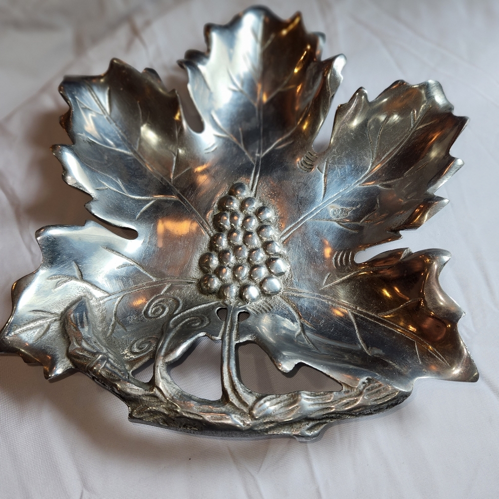 Pewter Leaf tray